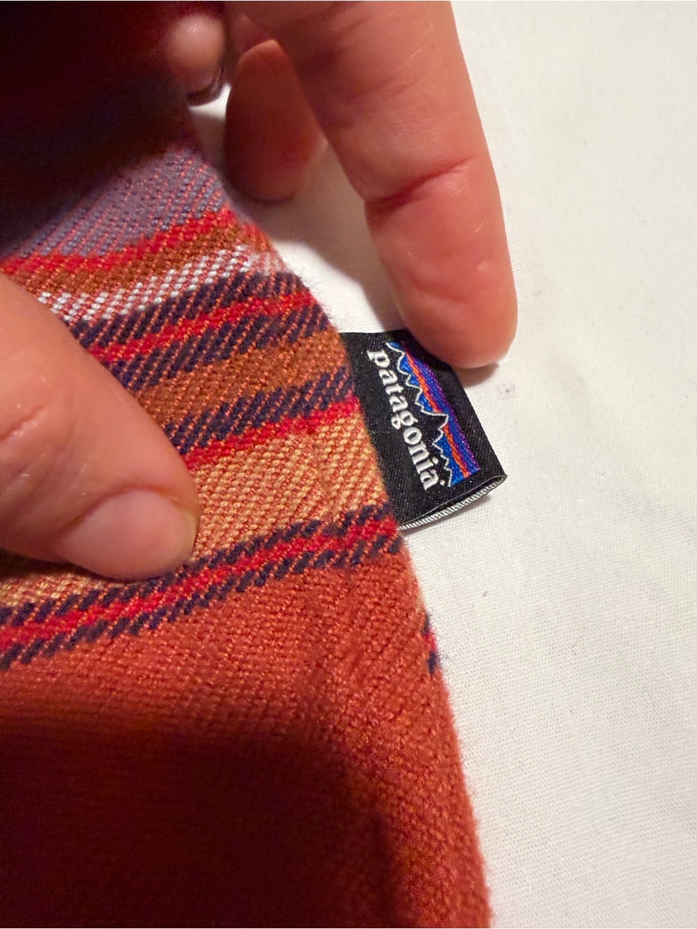 Patagonia Fjord Organic Cotton Orange Plaid Flannel Shirt Long Sleeve - Picture 4 of 8
